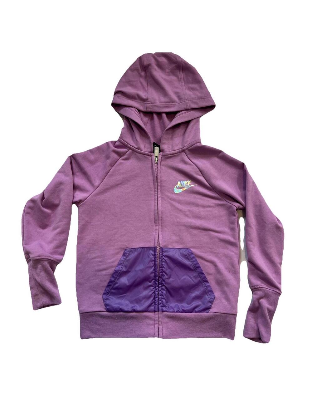 Nike Little Girl’s Full Zip Lightweight Violet Shock Fashion Hoodie 4-5 Year Old